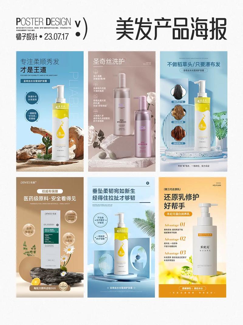 美容美发产品宣传.#海报设计 #养发护发 #洗发水 #美业  - 抖音